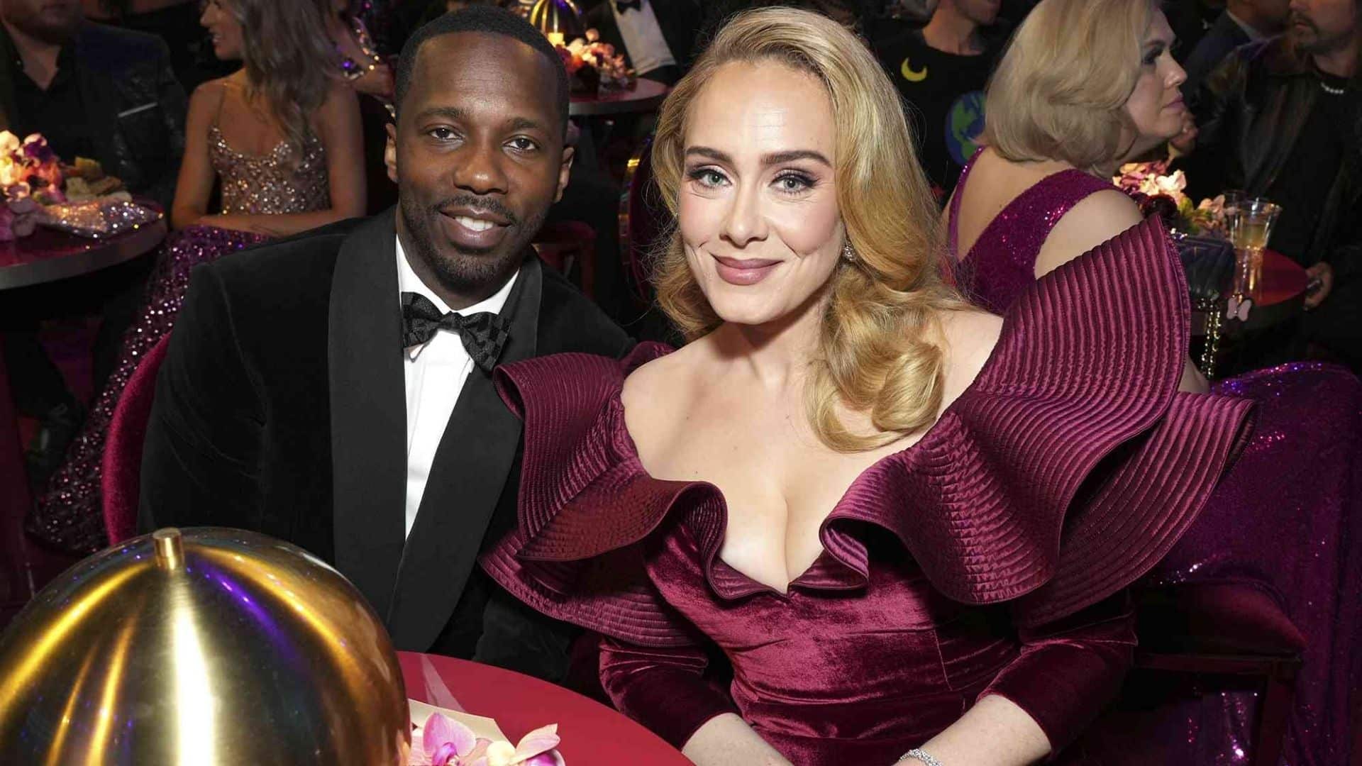 Adele and Rich Paul seated together at a formal event.