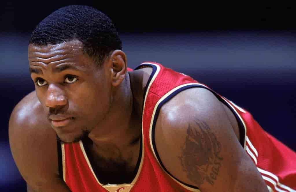 LeBron James wearing a Cleveland Cavaliers jersey during his early NBA career File Name: