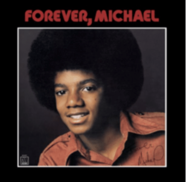 Music album cover featuring a young portrait with the title Forever Michael.
