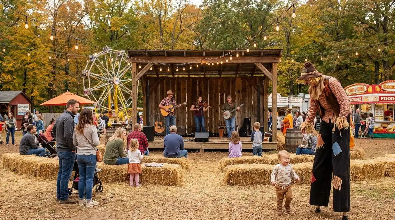 Outdoor fall festival with live music and family entertainment