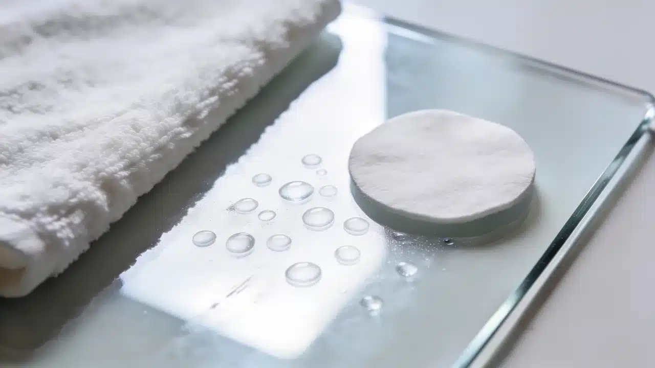 Cleaning sticker residue from glass using an adhesive removal method