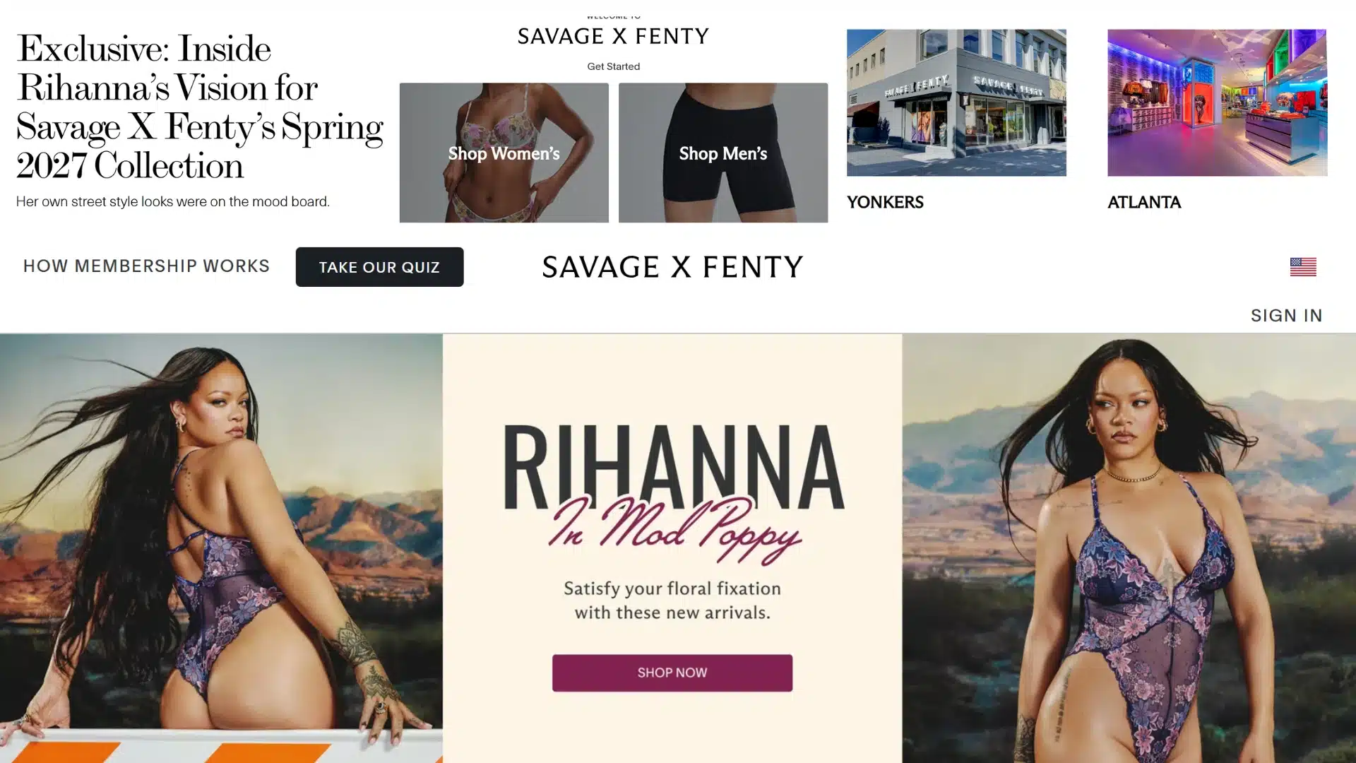 Rihanna showcasing Savage X Fenty lingerie and fashion products, representing her expansion into the fashion and retail industry.