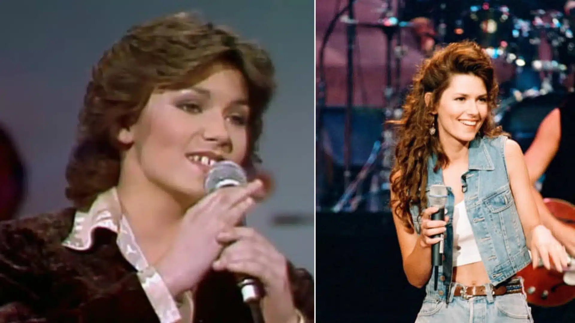 Shania Twain during her early music career before becoming a global country pop star.