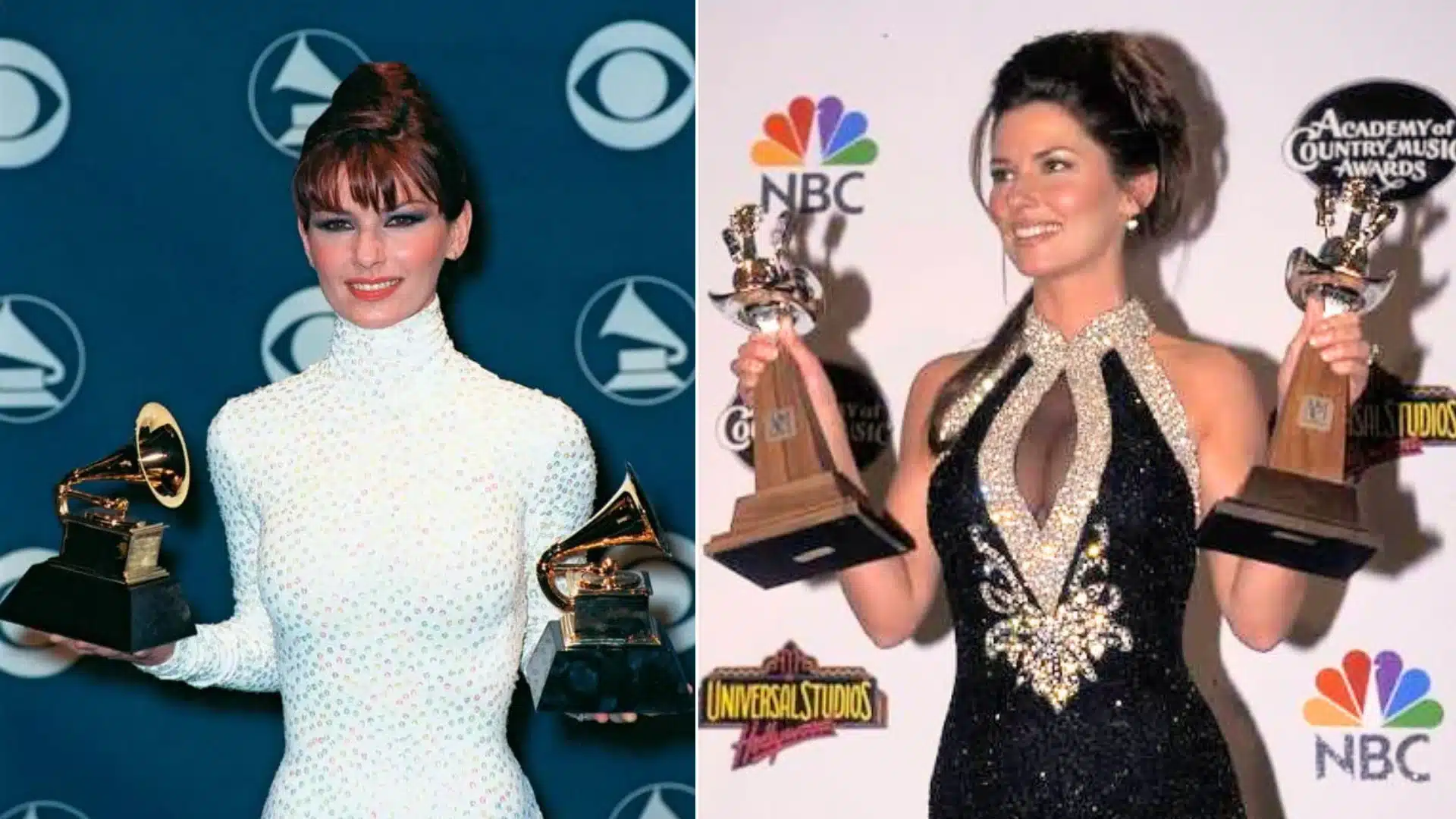 Shania Twain receiving awards and celebrating major career achievements in country music