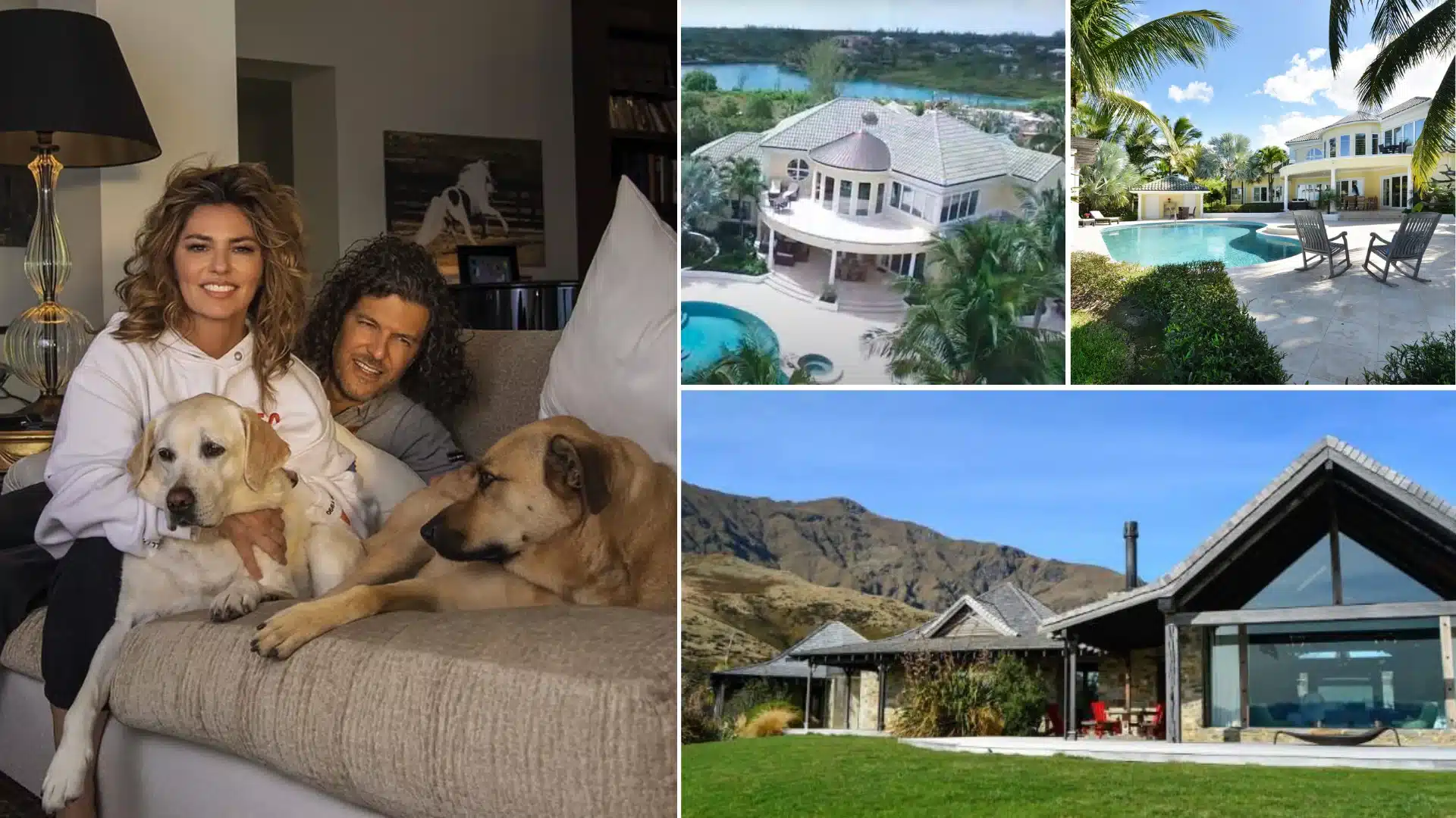 Shania Twain with her husband enjoying luxury homes, private residences, and her successful lifestyle