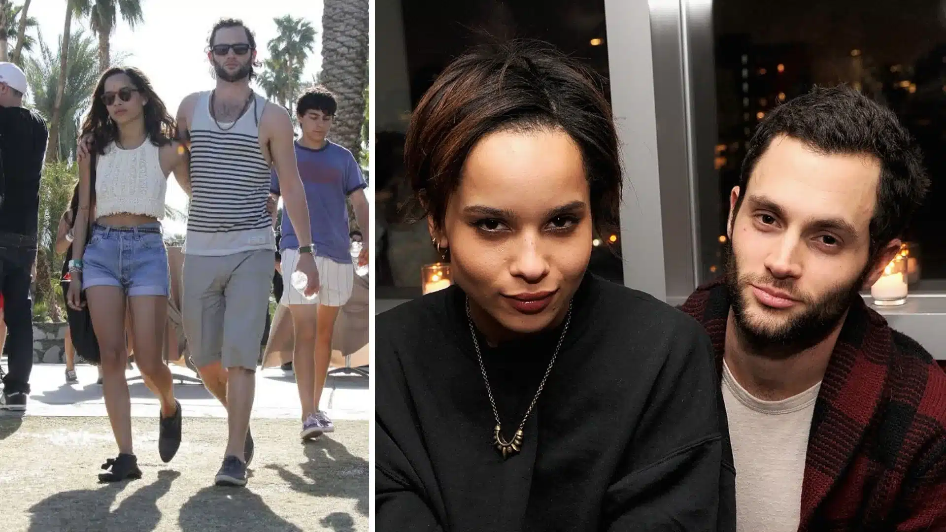 Zoë Kravitz and Penn Badgley together during their relationship from 2011 to 2013.
