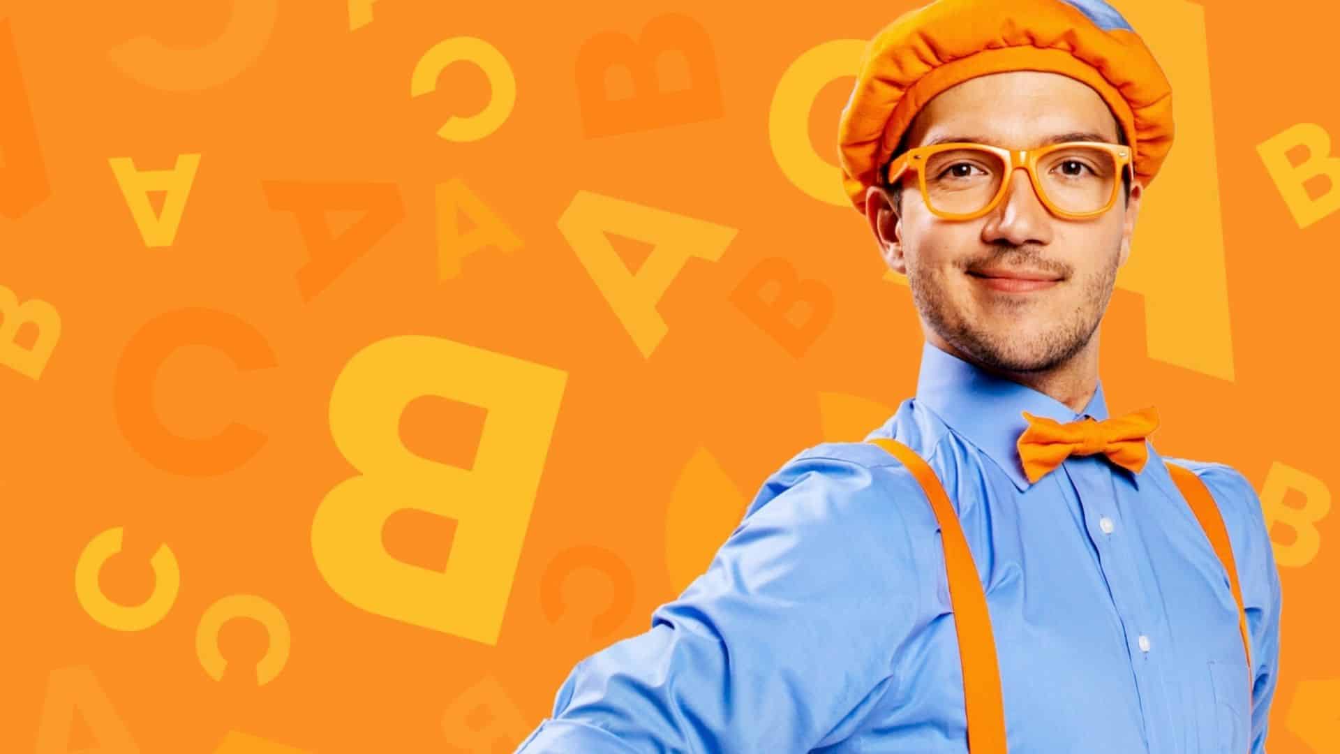 Blippi streaming licensing deals featuring the Blippi character on an orange background
