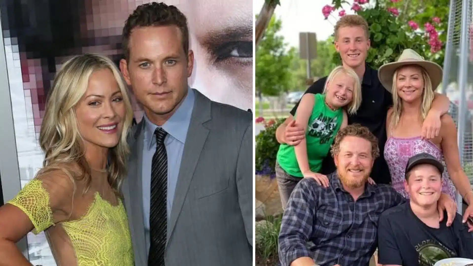 Cole Hauser posing with his wife Cynthia Daniel and their children on the red carpet.