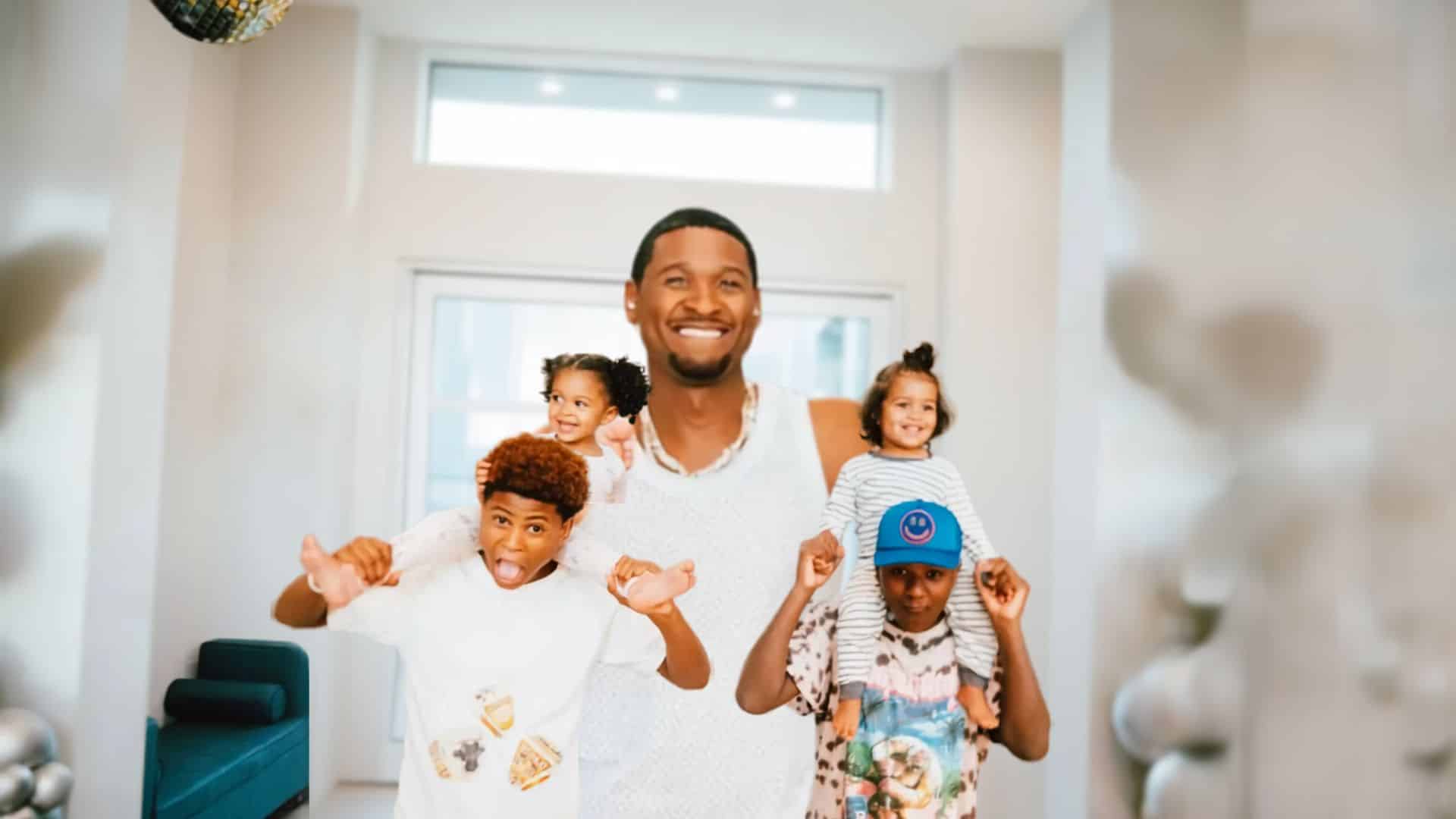 Usher celebrating Father’s Day with all four of his kids.