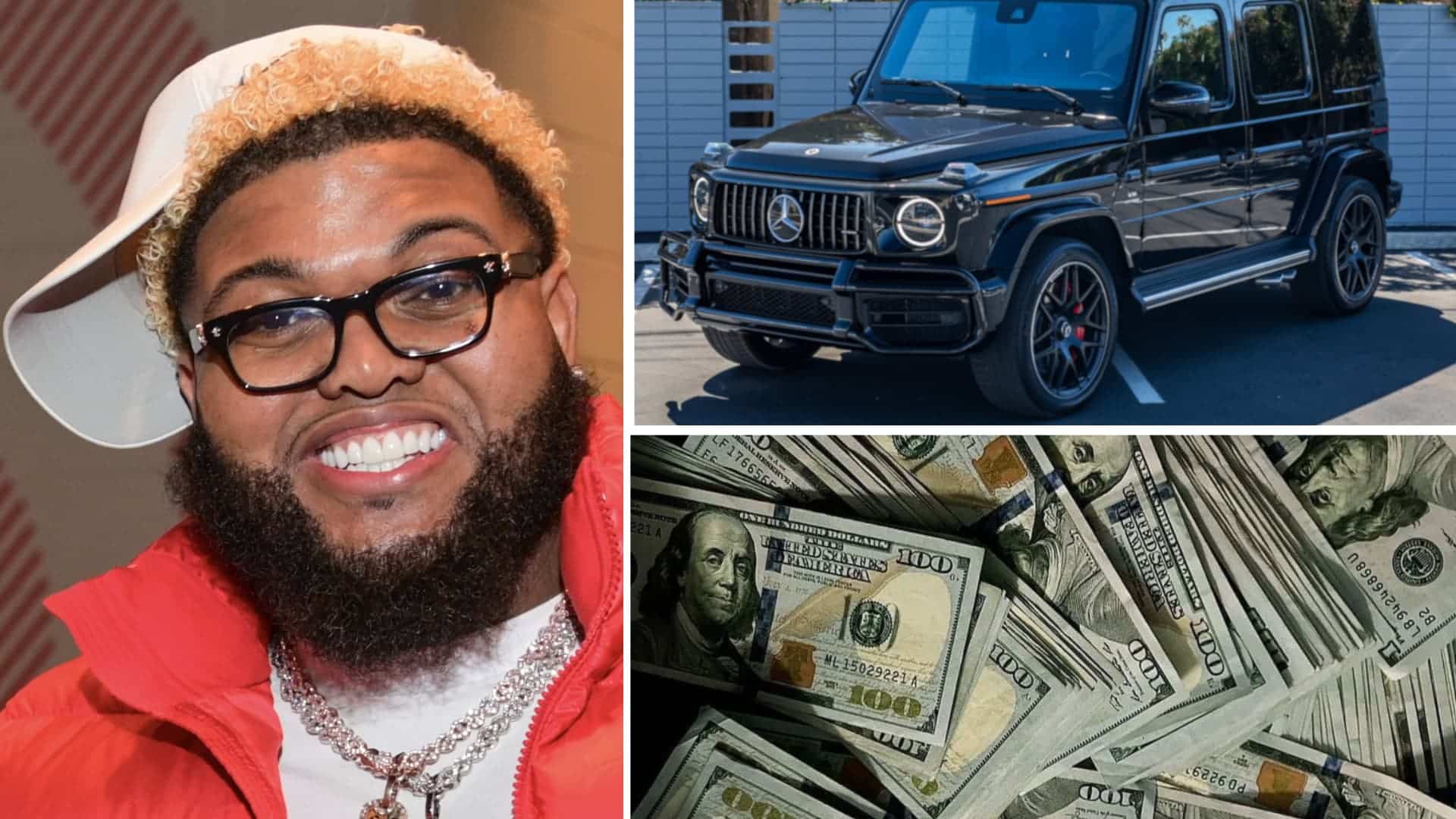 Druski’s assets represented through his luxury Mercedes G-Wagon, wealth, and personal lifestyle.