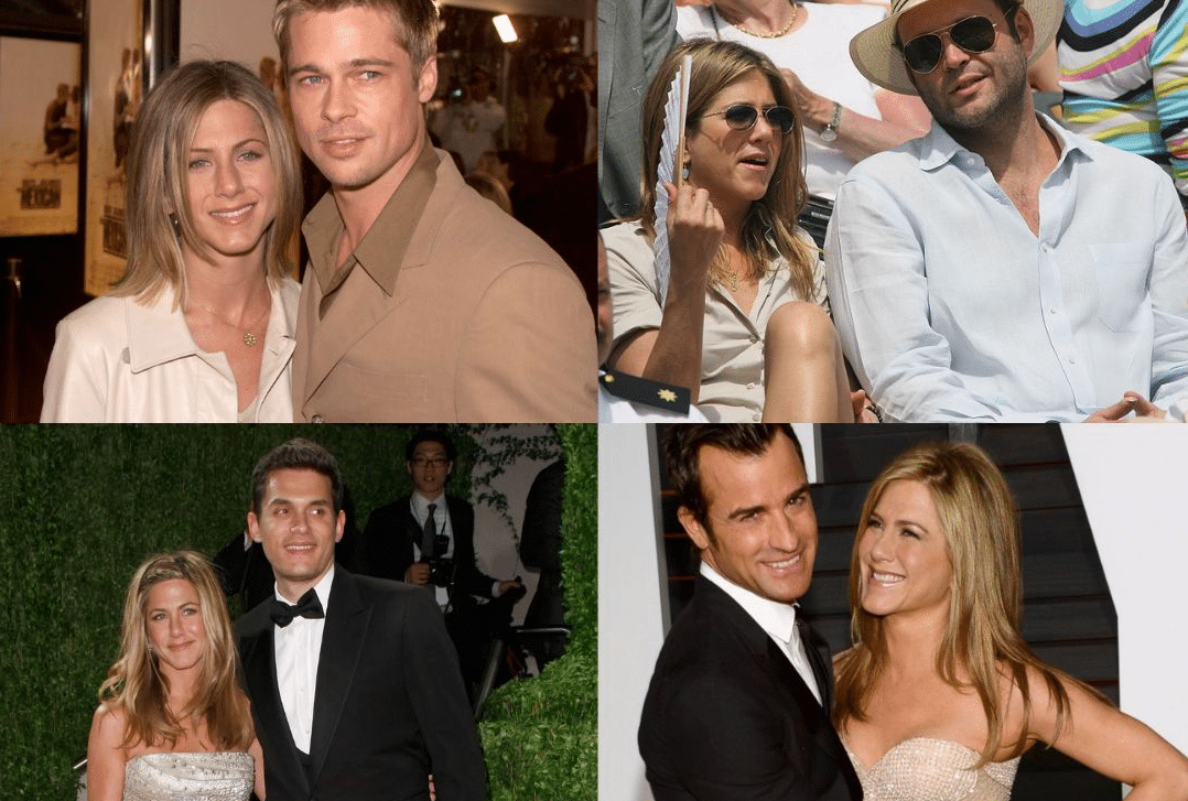 jennifer aniston with his spouses and ex-boyfriends