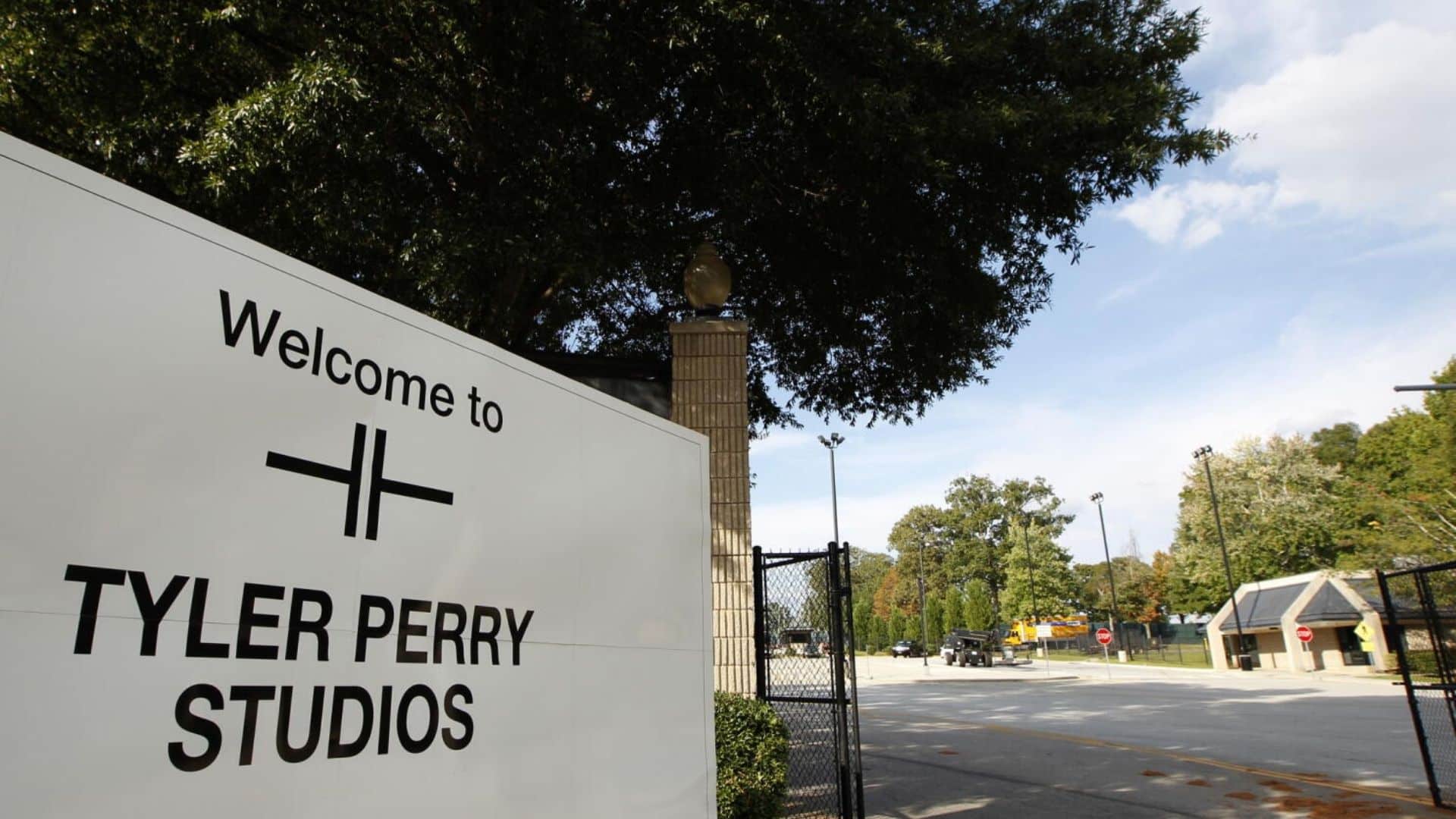 Tyler Perry Studios entrance in Atlanta, highlighting his business empire and net worth