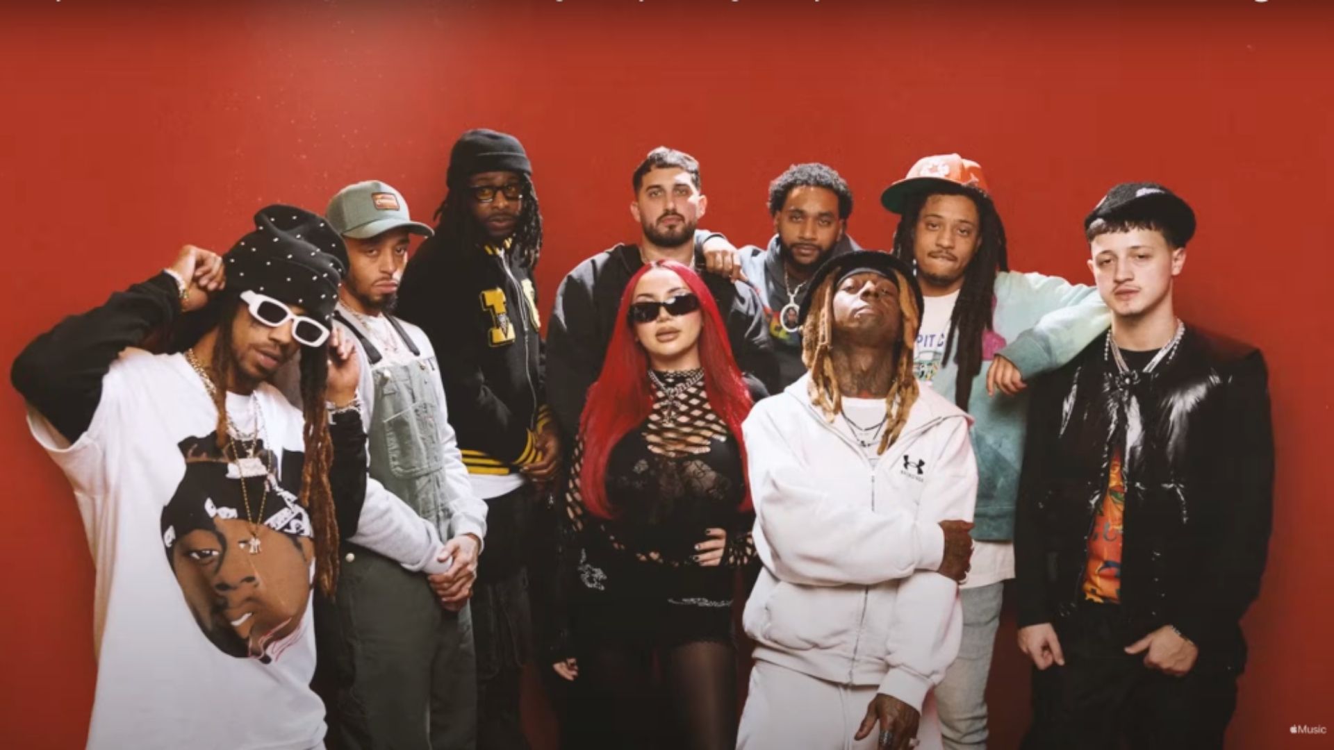 Lil Wayne with Young Money Entertainment artists and collaborators